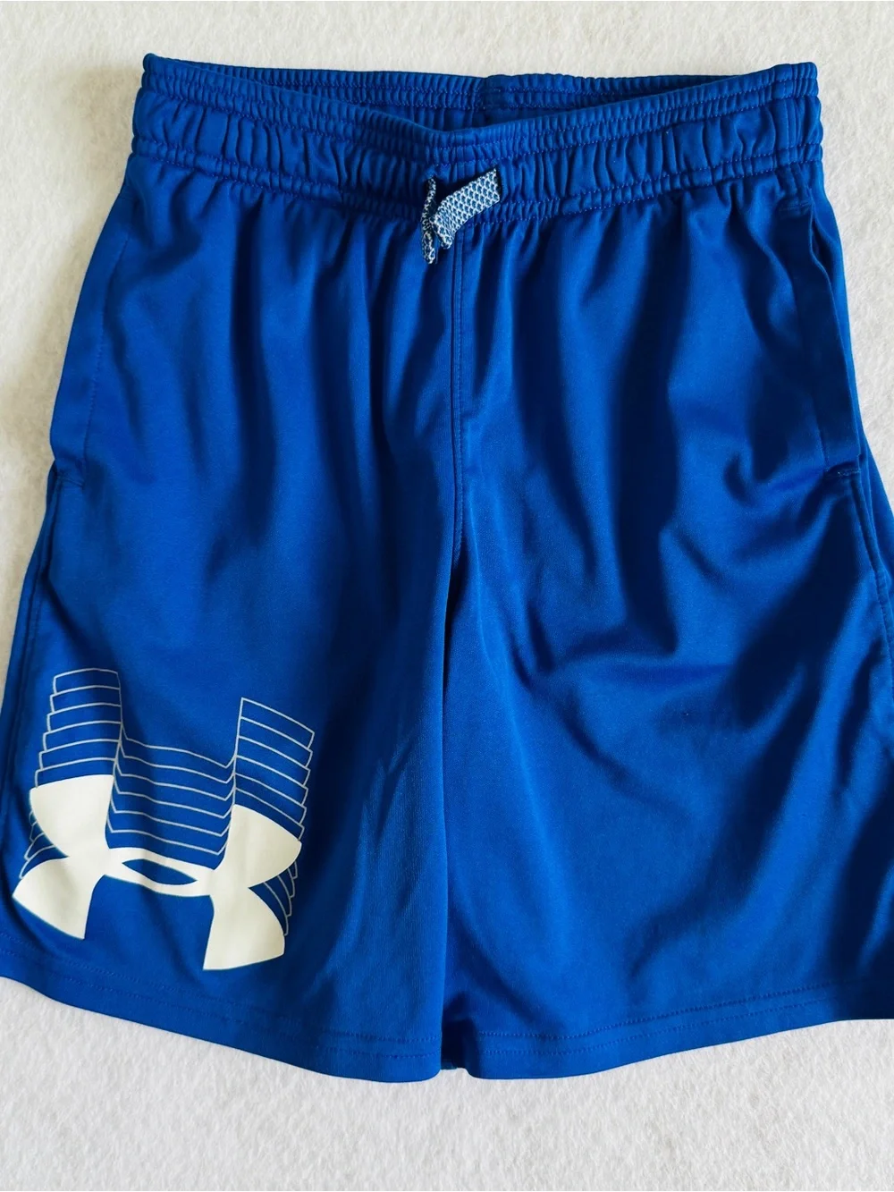 Under Armour Royal Blue Athletic Shorts with White Logo